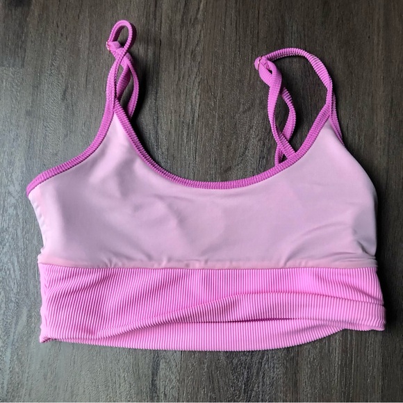 Beach Riot Bikini Color Block Purple Pink Size Medium High Waist 2 Piece Set - Picture 3 of 10